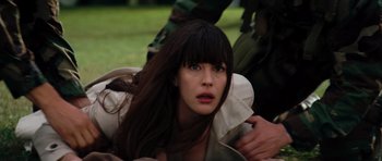 Movie still from “The Incredible Hulk” (2008), directed by Louis Leterrier – A person with long black hair; Close Up shot, High angle