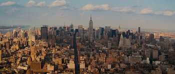 Movie still from “The Incredible Hulk” (2008), directed by Louis Leterrier – A view of a large city from a high point; Extreme Wide shot, Overhead angle