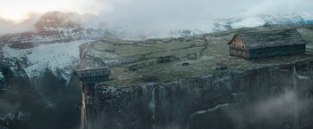 Movie still from “The King's Man” (2021), directed by Matthew Vaughn – A view of a valley from a hill; Extreme Wide shot, High angle