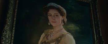 Movie still from “The King's Man” (2021), directed by Matthew Vaughn – An oil painting of a woman wearing a tiara; Close Up shot, Low angle