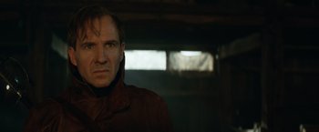 Movie still from “The King's Man” (2021), directed by Matthew Vaughn – A person wearing a jacket; Close Up shot, Low angle