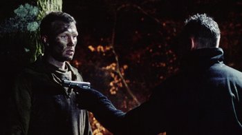 Movie still from “Dog Soldiers” (2002), directed by Neil Marshall – Medium shot, Over the shoulder angle