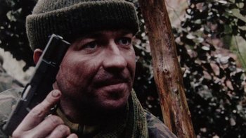 Movie still from “Dog Soldiers” (2002), directed by Neil Marshall – Close Up shot, Low angle