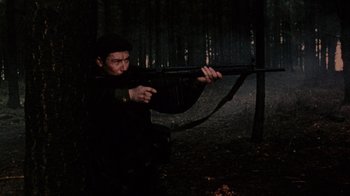 Movie still from “Dog Soldiers” (2002), directed by Neil Marshall – Medium shot, Low angle
