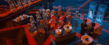 Movie still from “The Lego Movie” (2014), directed by Phil Lord – A lot of lego people on the floor; Extreme Wide shot, High angle