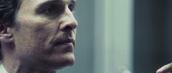 Movie still from “The Lincoln Lawyer” (2011), directed by Brad Furman – A man's face in a room; Close Up shot, Low angle