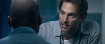 Movie still from “The Lincoln Lawyer” (2011), directed by Brad Furman – A person talking to another person; Close Up shot, Over the shoulder angle