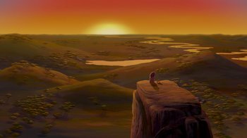 Movie still from “The Lion King” (1994), directed by Rob Minkoff – Extreme Wide shot, High angle
