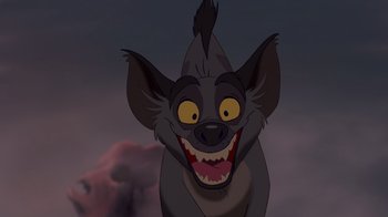Movie still from “The Lion King” (1994), directed by Rob Minkoff – An image of an animal that is smiling for the camera; Close Up shot, Low angle