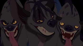 Movie still from “The Lion King” (1994), directed by Rob Minkoff – The face of an animal with yellow eyes; Close Up shot, Low angle