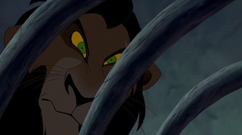 Movie still from “The Lion King” (1994), directed by Rob Minkoff – Scar from the lion king; Extreme Close Up shot, Low angle