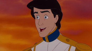 Movie still from “The Little Mermaid” (1989), directed by John Musker – A cartoon character's face; Close Up shot, Low angle