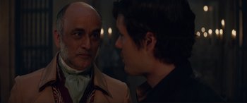 Movie still from “The Little Mermaid” (2023), directed by Rob Marshall – A man and a woman talking to each other; Close Up shot, Over the shoulder angle