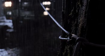 Movie still from “The Lost World: Jurassic Park” (1997), directed by Steven Spielberg – A rope tied to a tree; Extreme Close Up shot, Overhead angle
