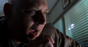 Movie still from “The Lost World: Jurassic Park” (1997), directed by Steven Spielberg – A man with his mouth wide open; Close Up shot, Low angle