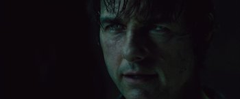 Movie still from “The Mummy” (2017), directed by Alex Kurtzman – A man's face in the dark; Close Up shot, Low angle