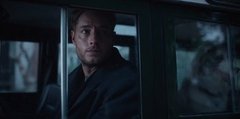 Movie still from “The Noel Diary” (2022), directed by Charles Shyer – A person looking out of a window; Close Up shot, Over the shoulder angle