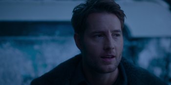 Movie still from “The Noel Diary” (2022), directed by Charles Shyer – A person wearing a black shirt; Close Up shot, Over the shoulder angle