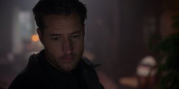 Movie still from “The Noel Diary” (2022), directed by Charles Shyer – A person wearing a black shirt; Close Up shot, Over the shoulder angle