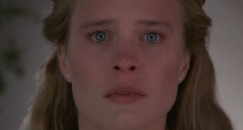 Movie still from “The Princess Bride” (1987), directed by Rob Reiner – A woman's face with blue eyes; Close Up shot, High angle