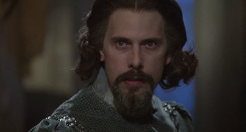 Movie still from “The Princess Bride” (1987), directed by Rob Reiner – A person with a beard; Close Up shot, Low angle