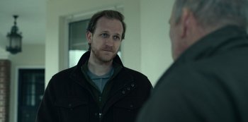 Movie still from “Dopesick” (2021), directed by Danny Strong – Close Up shot, Over the shoulder angle