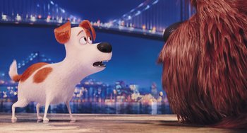 Movie still from “The Secret Life of Pets” (2016), directed by Chris Renaud – A scene from the movie the secret life of pets; Close Up shot, Over the shoulder angle