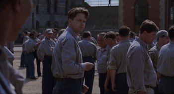 Movie still from “The Shawshank Redemption” (1994), directed by Frank Darabont – Medium shot, Over the shoulder angle