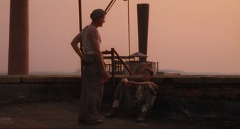 Movie still from “The Shawshank Redemption” (1994), directed by Frank Darabont – Medium shot, Low angle