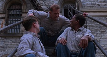 Movie still from “The Shawshank Redemption” (1994), directed by Frank Darabont – Medium shot, Low angle