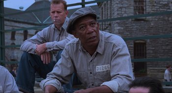 Movie still from “The Shawshank Redemption” (1994), directed by Frank Darabont – Medium shot, Low angle