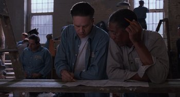 Movie still from “The Shawshank Redemption” (1994), directed by Frank Darabont – Medium shot, High angle