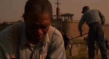 Movie still from “The Shawshank Redemption” (1994), directed by Frank Darabont – Medium shot, Over the shoulder angle