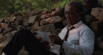 Movie still from “The Shawshank Redemption” (1994), directed by Frank Darabont – Medium shot, Low angle