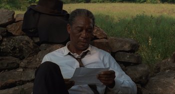 Movie still from “The Shawshank Redemption” (1994), directed by Frank Darabont – Close Up shot, Over the shoulder angle