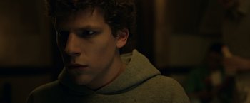 Movie still from “The Social Network” (2010), directed by David Fincher – Close Up shot, Over the shoulder angle