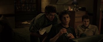 Movie still from “The Social Network” (2010), directed by David Fincher – Medium shot, Over the shoulder angle