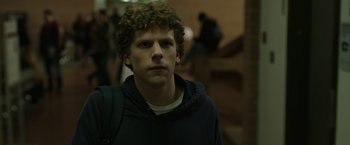 Movie still from “The Social Network” (2010), directed by David Fincher – Close Up shot, Over the shoulder angle