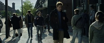 Movie still from “The Social Network” (2010), directed by David Fincher – Medium shot, Low angle