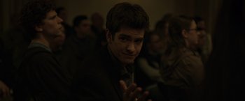 Movie still from “The Social Network” (2010), directed by David Fincher – Close Up shot, Over the shoulder angle