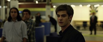 Movie still from “The Social Network” (2010), directed by David Fincher – Close Up shot, Over the shoulder angle