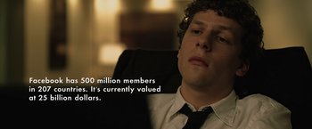 Movie still from “The Social Network” (2010), directed by David Fincher – Close Up shot, Over the shoulder angle