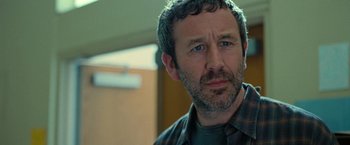 Movie still from “The Starling” (2021), directed by Theodore Melfi – A person with a beard; Close Up shot, Over the shoulder angle