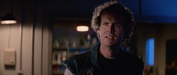 Movie still from “The Thing” (1982), directed by John Carpenter – A person wearing a jacket; Close Up shot, Low angle