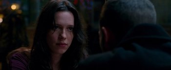 Movie still from “The Town” (2010), directed by Ben Affleck – A person talking to another person; Close Up shot, Over the shoulder angle