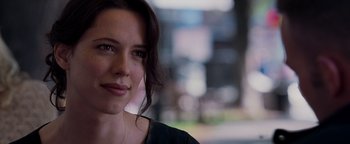 Movie still from “The Town” (2010), directed by Ben Affleck – A woman's face in a city setting; Close Up shot, Over the shoulder angle