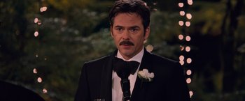 Movie still from “The Twilight Saga: Breaking Dawn - Part 1” (2011), directed by Bill Condon – A person wearing a suit and tie; Close Up shot, Over the shoulder angle