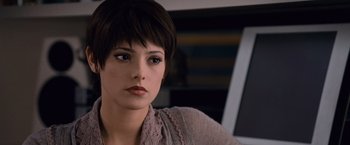 Movie still from “The Twilight Saga: Breaking Dawn - Part 1” (2011), directed by Bill Condon – A person with short black hair; Close Up shot, Over the shoulder angle