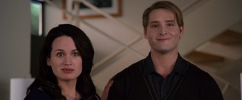 Movie still from “The Twilight Saga: Breaking Dawn - Part 2” (2012), directed by Bill Condon – A man and a woman standing next to each other; Close Up shot, Over the shoulder angle