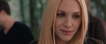 Movie still from “The Twilight Saga: Breaking Dawn - Part 2” (2012), directed by Bill Condon – A woman's face with long blonde hair; Close Up shot, Over the shoulder angle